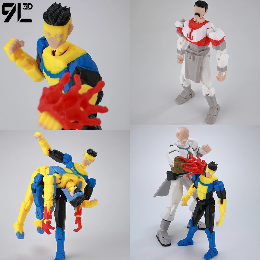 9L3D Printed Indomitable Hero Tech Jacker Lucky13 Action Figure Dummy13 Multi-Jointed Collectible Model Toy T13 Birthday Present