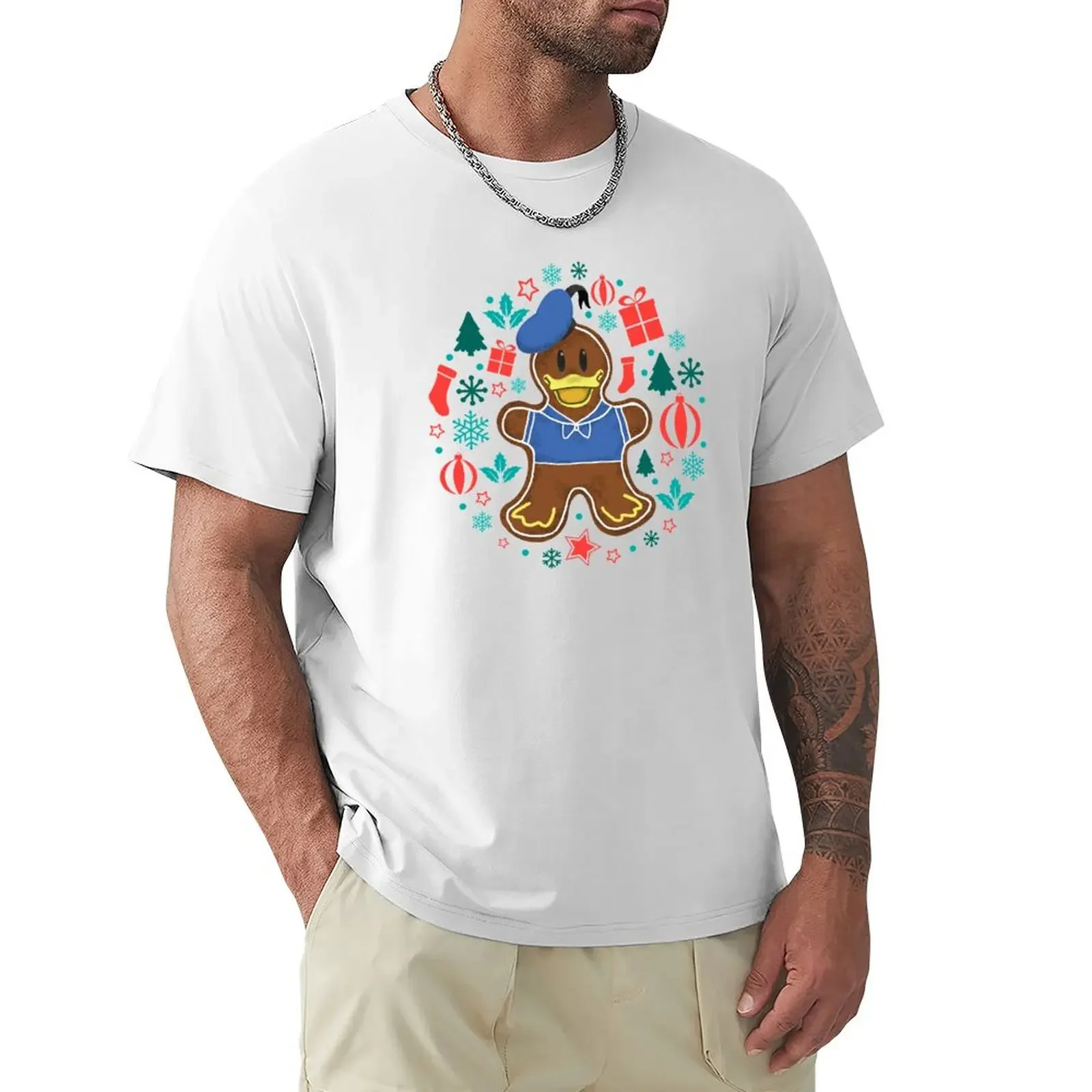 

Duck Gingerbread Man T-shirt anime plain summer clothes fitted t shirts for men