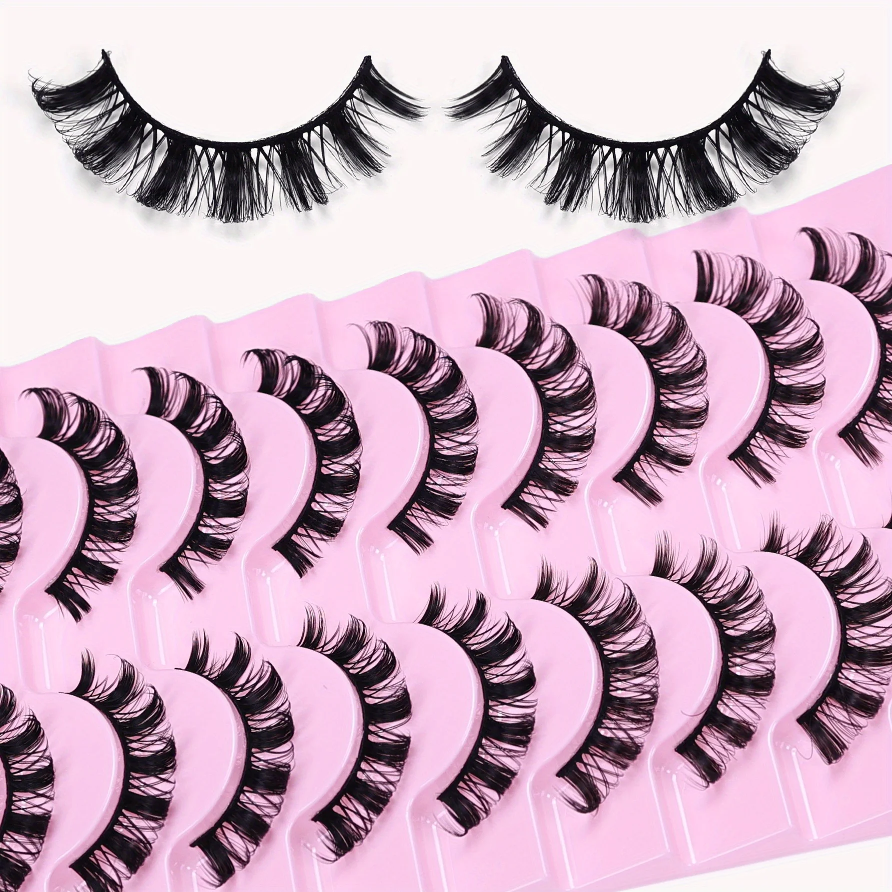90 ペア/9 パックロシアストリップまつげ DD カールつけまつげふわふわうっすら偽まつげパックふわふわつけまつげロシアエクステンション