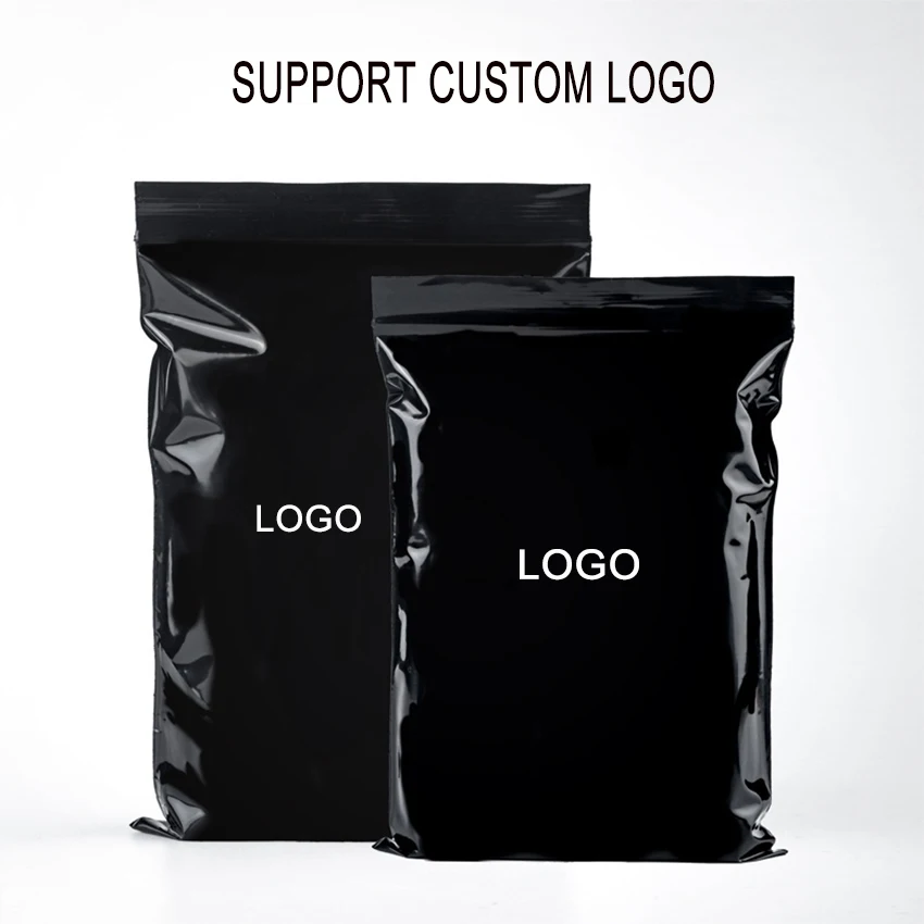 100 Pieces Black self sealing bag food packaging bag light tight sunscreen plastic packaging bag