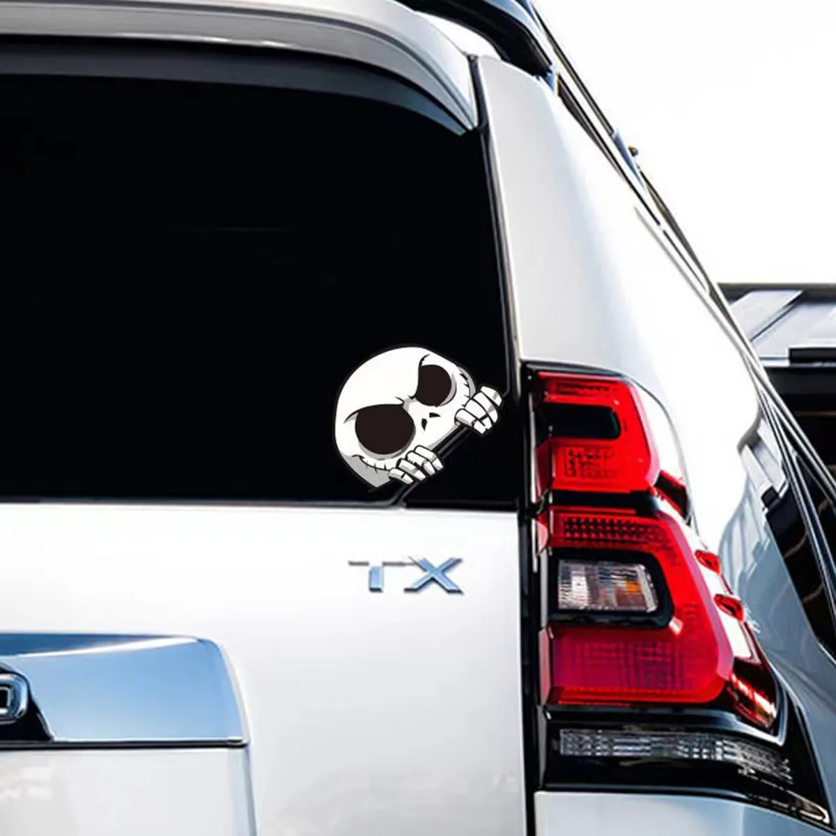 JDM Car Sticker Door Seam Skull Reflective Funny Sticker Window Fuel Tank Cover Motorcycle Car Cover Scratch Decoration