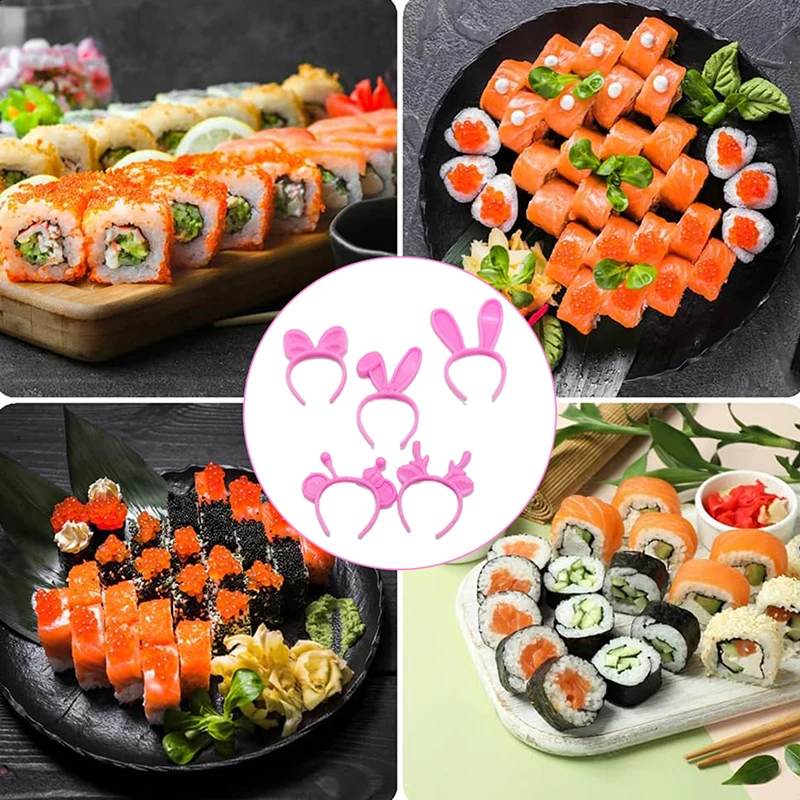 5Pcs Bento Box Decoration Tools Lunch Food Headwear Sandwich Toppers Buffet Decorations for Bento Packaging