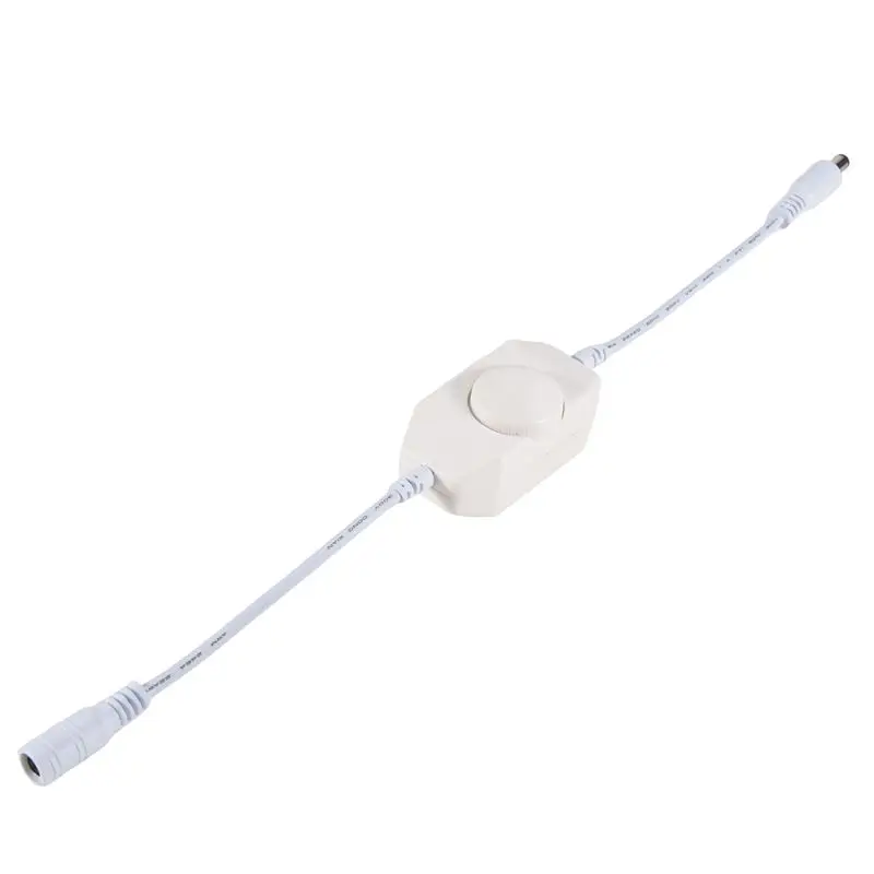 DT17 LED Dimmer Controller, 12V/24V 6A Button-Operated RF Dimmer, Single Color LED Light Brightness Adjuster White
