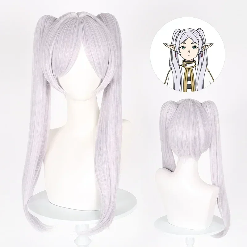 Anime Sousou No Frieren Cosplay Wig Silver White Long Wig Frieren At The Funeral Himmel Blue Resistant Synthetic Wigs