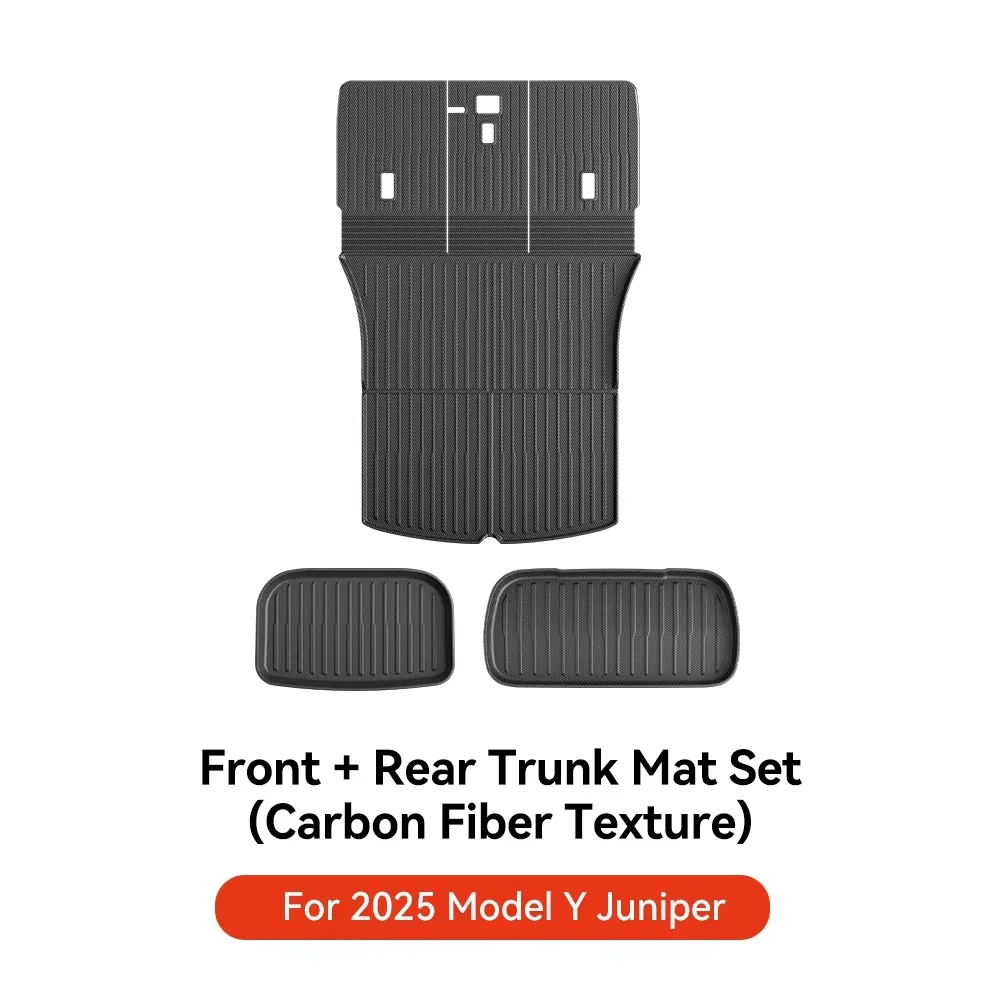 YZ Voor Tesla Model Y Juniper 2025 TPE Vloermat koolstofvezel patroon Auto waterdichte Anti-Slip Kofferbak Vloervoering rugleuning Matten