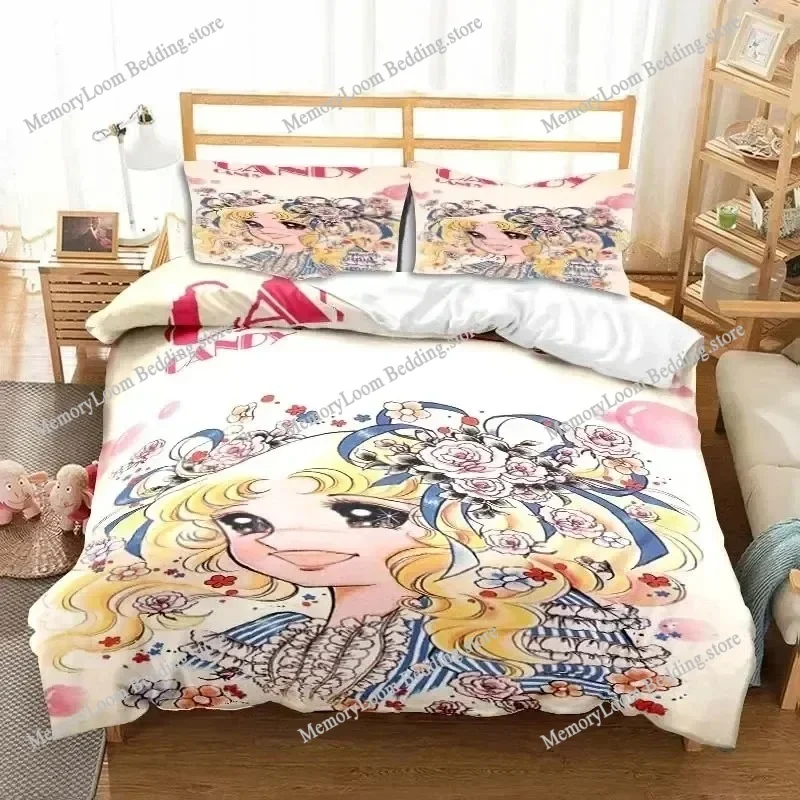 

Anime Character Cute Manga Candy Candy Bedding Set Full/Queen/King Size Duvet Cover Pillowcase Kids Adult Soft Home Textile Set