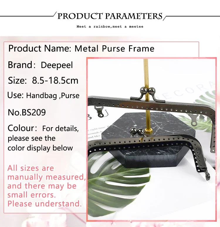 1-5Pcs 8.5-18.5cm Vintage Pattern Purse Frame Women Bags Handle Metal Square Kiss Clasp Lock Sewing Brackets Accessories
