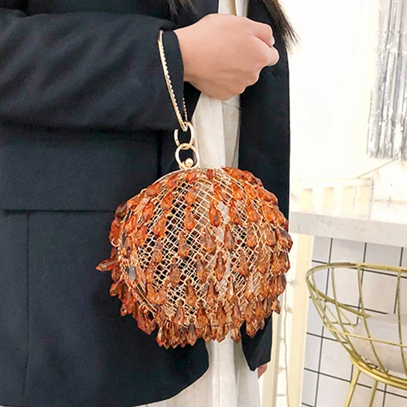 

Акриловый клатч в форме капли, прозрачные полые акриловые вечерние сумки, женский клатч в виде птичьей клетки, вечерние сумочки