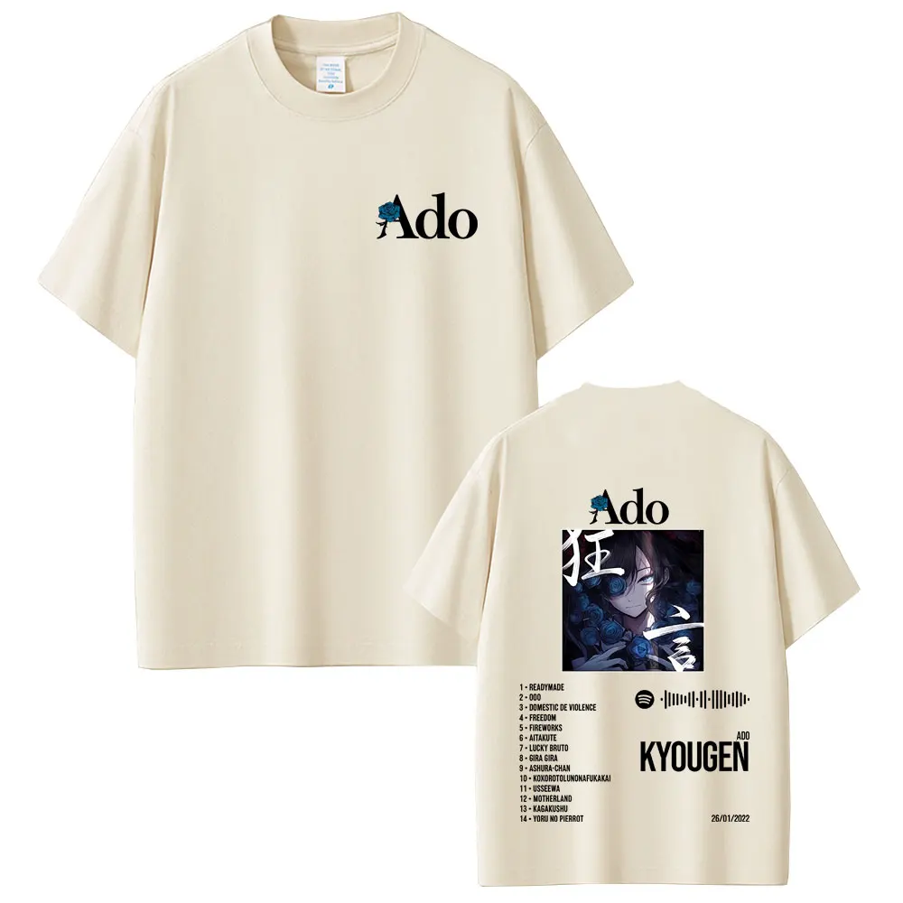 

Ado Kyougen Album Graphic T-shirt Men Women Fashion Japanese Style T Shirts Tops Male High Quality Soft Cotton Crewneck Tshirt