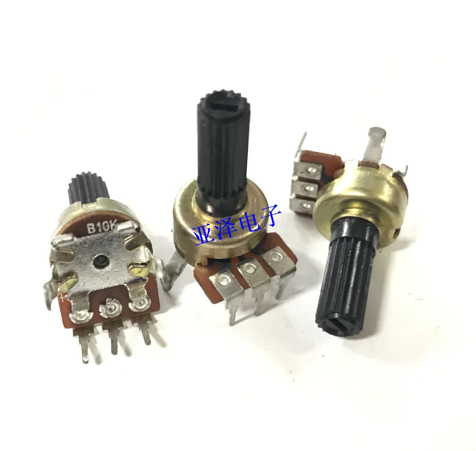 12 type power amplifier volume rotation adjustable resistor potentiometer B10K axis length 13MM 3-pin