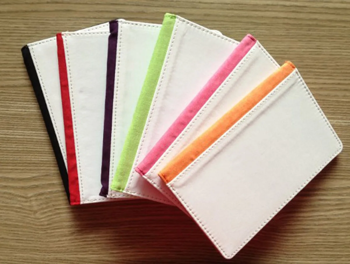 10pcs  5Colors Card Holders Sublimation Blank   Heart Transfer Printing PU Passport Cover