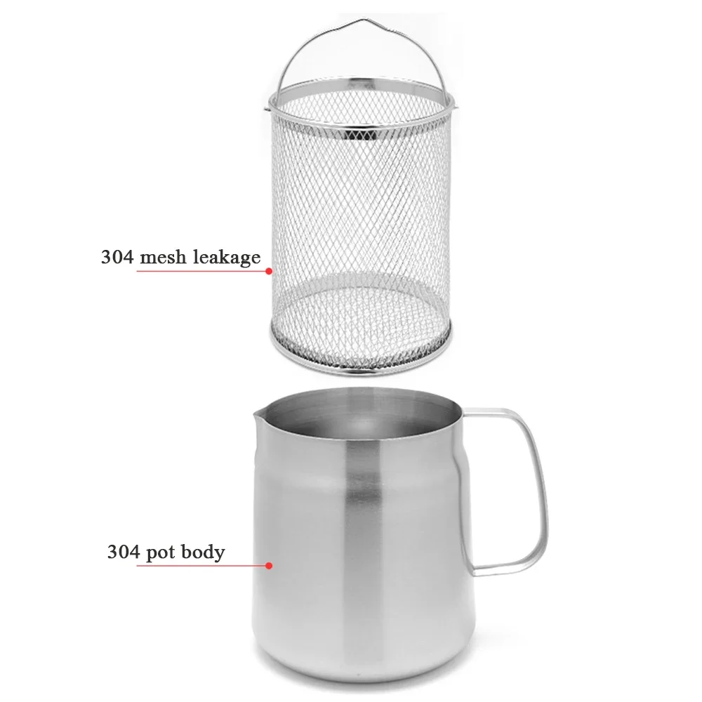 1.5L/2L Stainless Steel Oil Filter Pot Kitchen Tools Reusable Separate Oil Dregs Bottle Large Capacity Storage Oil Tank With Lid