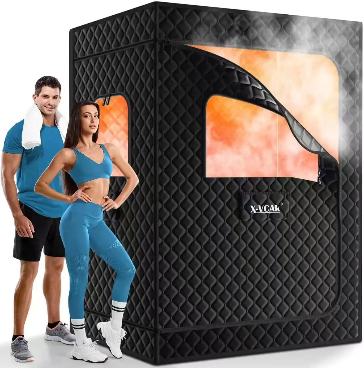 

2 Person Portable Sauna Tent, Extra Large 71x49x36 inch, 2 Steamers & Chairs, Waterproof