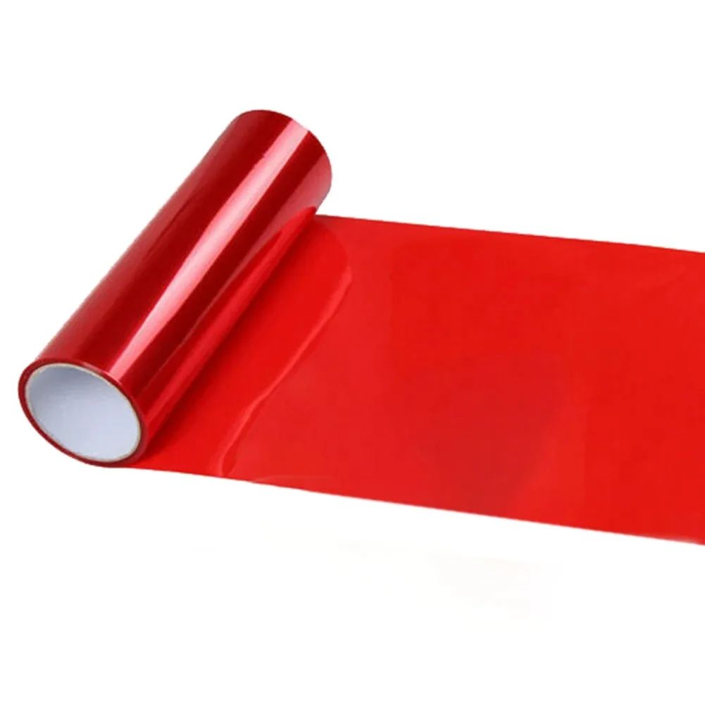 30CM Red Car Headlight Film For Headlight Surface Protection PVC Head Light Film Self-Adhesive Car Lamp Headlight Tint Sticker