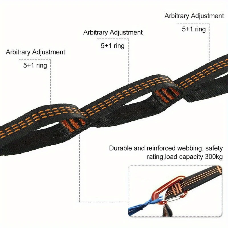 2/4 piece heavy duty climbing buckle and adjustable nylon hammock straps - for hammock straps, outdoor equipment, hammock fittings, sturdy construction, camping gear that can withstand 600 ib view 5