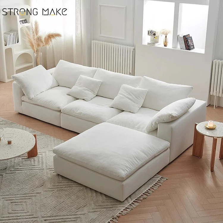 Vacuum In Box Couch Living Room Furniture Minimalist Contemporary L Shape Compressed Sectional Sofa Set With Ottoman