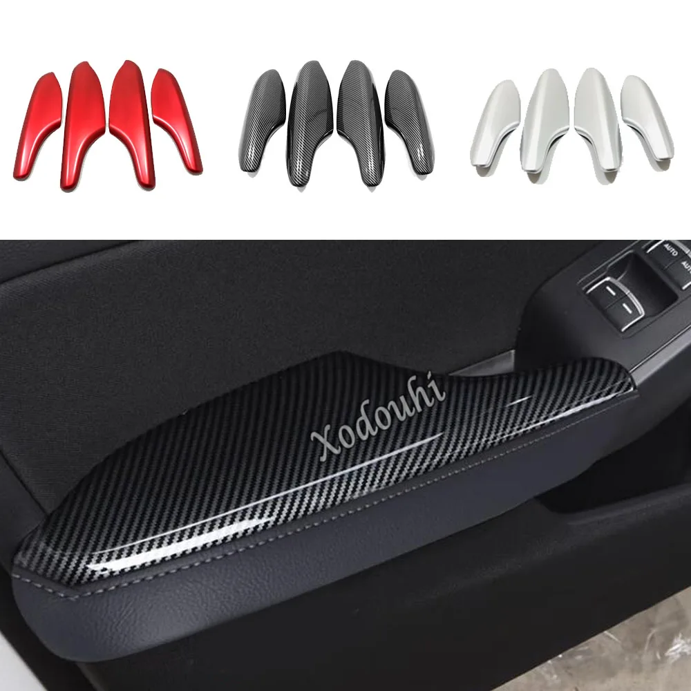 Auto Abdeckung Innere Tür Armlehne Panel Abdeckung Trim Zubehör Dekoration Rahmen Aufkleber 4PCS Für Honda Civic 11th Gen 2022 2023 2024