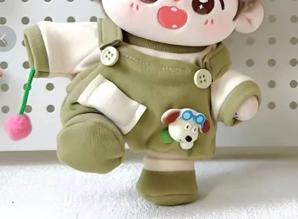 오리지널 코스프레 베이비 드레스 20cm 세트, 신발, 상의, 스트랩 팬츠를 포함한 3피스 세트.