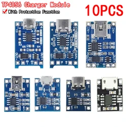 10pcs 5V 1A 18650 TP4056 Lithium Battery Charger Module Charging Board With Protection Dual Functions 1A Li-ion