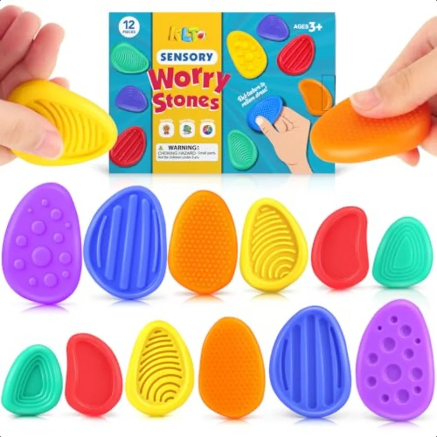 

Сенсорный камень Fidget Toys для: 12 упаковок, успокаивающий сенсорный камень с текстурой для успокоения аутизма, тихие непоседы для студентов