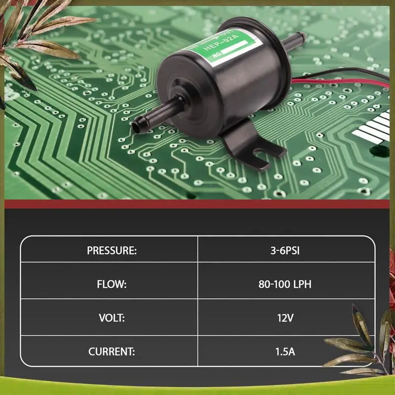 

NEW Universal 12V Heavy Duty Electric Fuel Pump Metal Solid Petrol Inline Fuel Pump Gasoline Transfer Pump 12 Volts HEP-02A