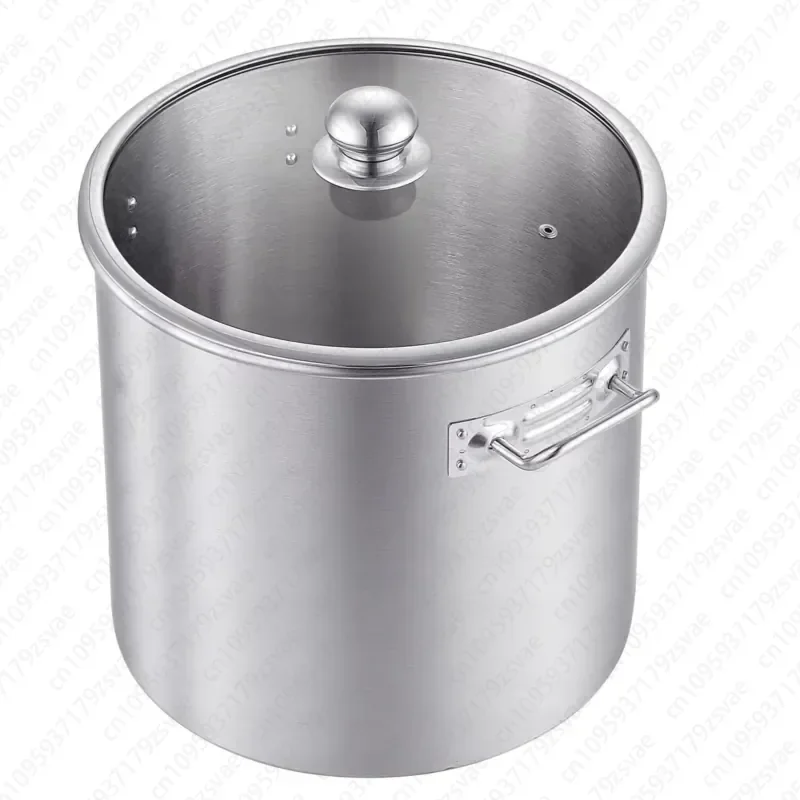 21 Quart Stainless Steel Soup Pot with Glass Lid,  Compatible with Gas Stove, Can Cook Soup and Broth