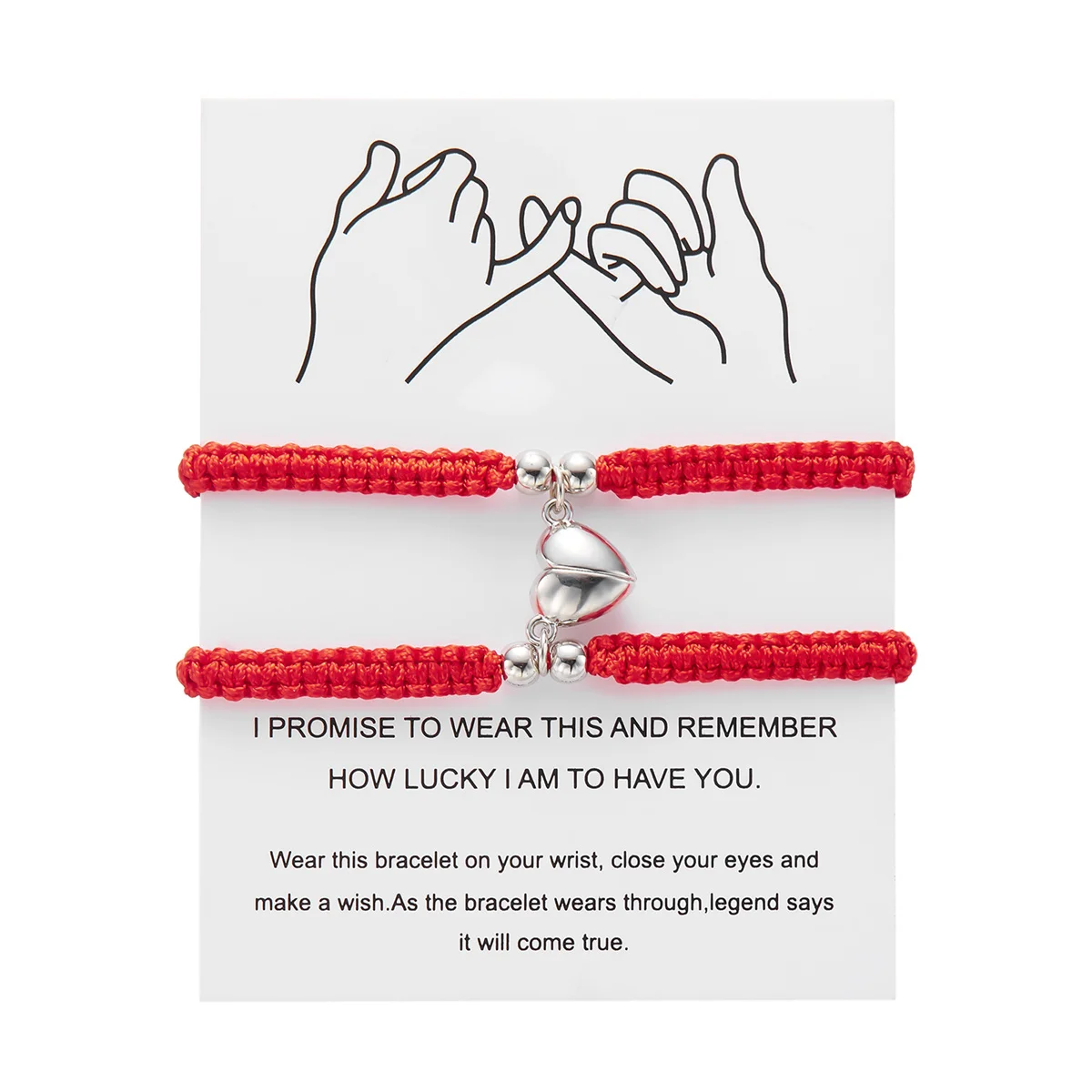 2 Teile/satz Romantische Herz Magnetische Gewinnen Paar Armband Für Frauen Männer Mode Geflochtenen Seil Passenden Armband Freundschaft Schmuck – Detail 31
