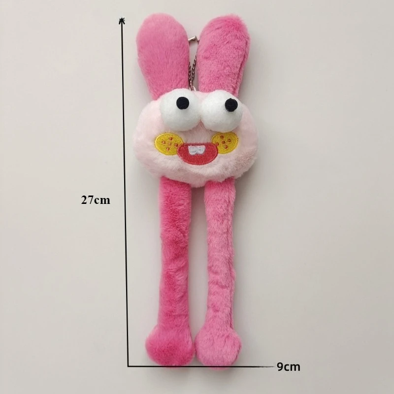 Lustiger dehnbarer Monster-Plüsch-Schlüsselanhänger mit großen Augen, Stofftier-Anhänger für Mädchen und Frauen, süßer Rucksack zum Aufhängen, Spielzeugtasche, Zubehör