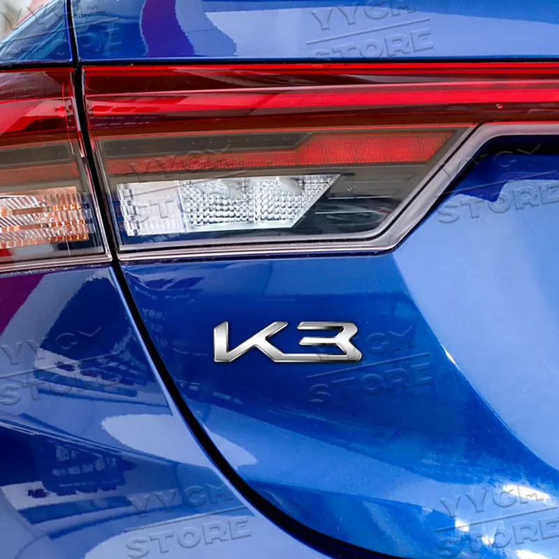Creative 3D Metal K3 K5 K8 Emblem Sticker Car Side Rear Badge Nameplate Decal For Kia Optima Forte RIO 2 3 4 Sorento Stinger view 3