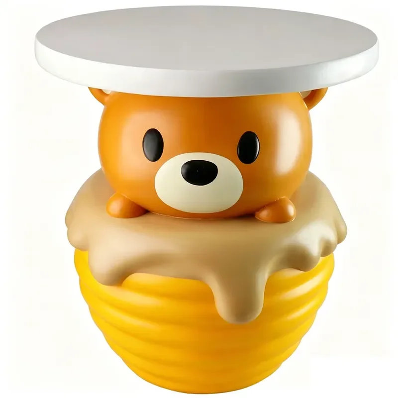 Cute cartoon bear honeypot resin animal coffee table kawaii coffee table art hand painted fashion home decoration children's