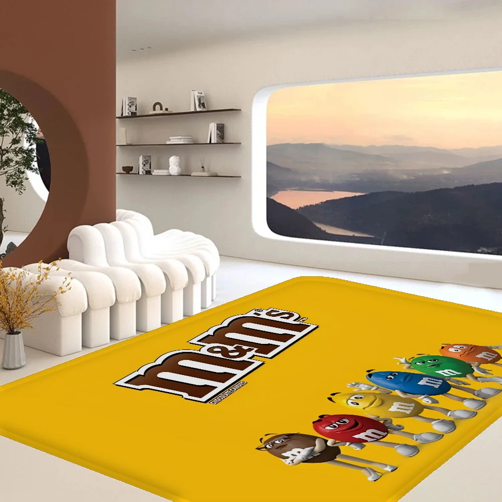 M-M&M Candy Entrance Door Mat Nordic Style Bedroom Living Room Doormat Home Balcony Anti-Slip Modern Home Decor