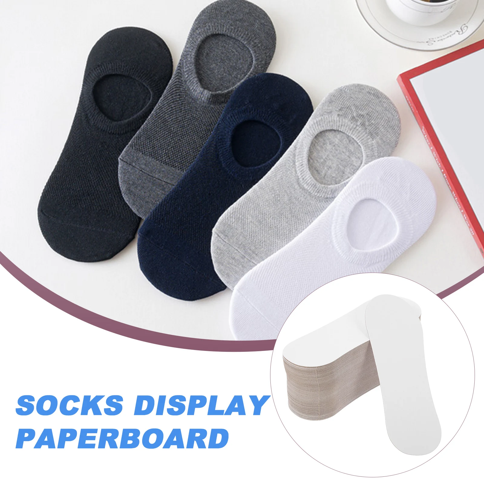 

100Pcs Socks Organizing Kit Lining Plate Woman Girl Invisible Sock Support Neat Display White Sock Organizing Paperboads