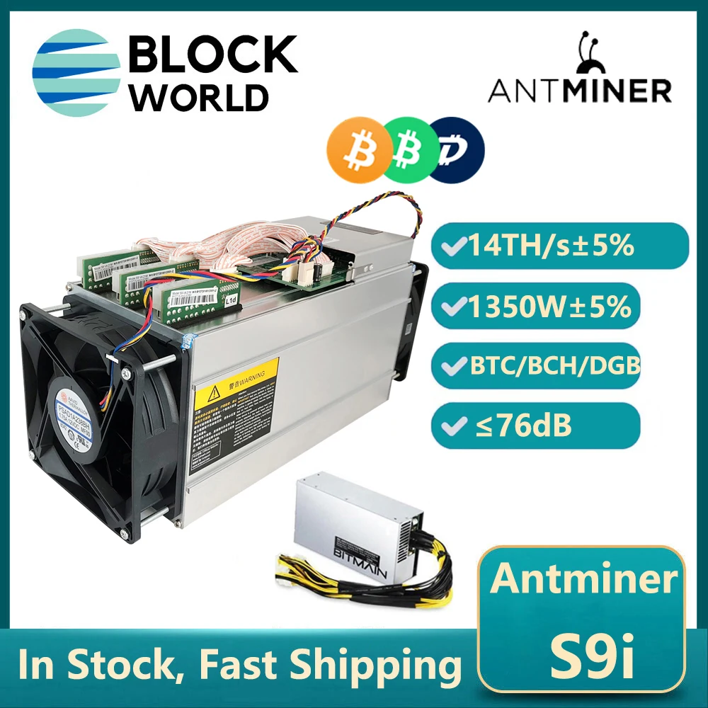 BTC Asic Miner Antminer S9i 14TH/s Bitcoin Miner Machine With APW7 PSU BCH BTC Bitmain S9i 14T BTC Miner Than Antminer S9 S9J