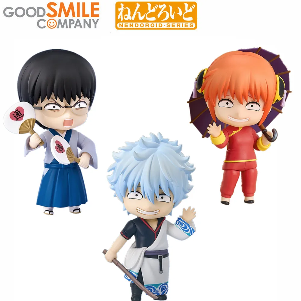 Original Anime Doll Kagura Shimura Shinpachi Gintoki Sakata Gintama Action Figure Toy Kwaii 2420 2458 2462 PVC Model Animation