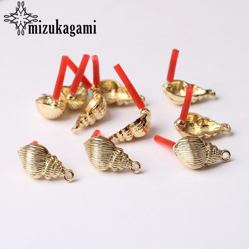 Zinc Alloy Conch Earrings Base Connectors Linker 10*20mm 6pcs/lot for DIY Bohemia Earrings Jewelry Making Accessories Wholesale