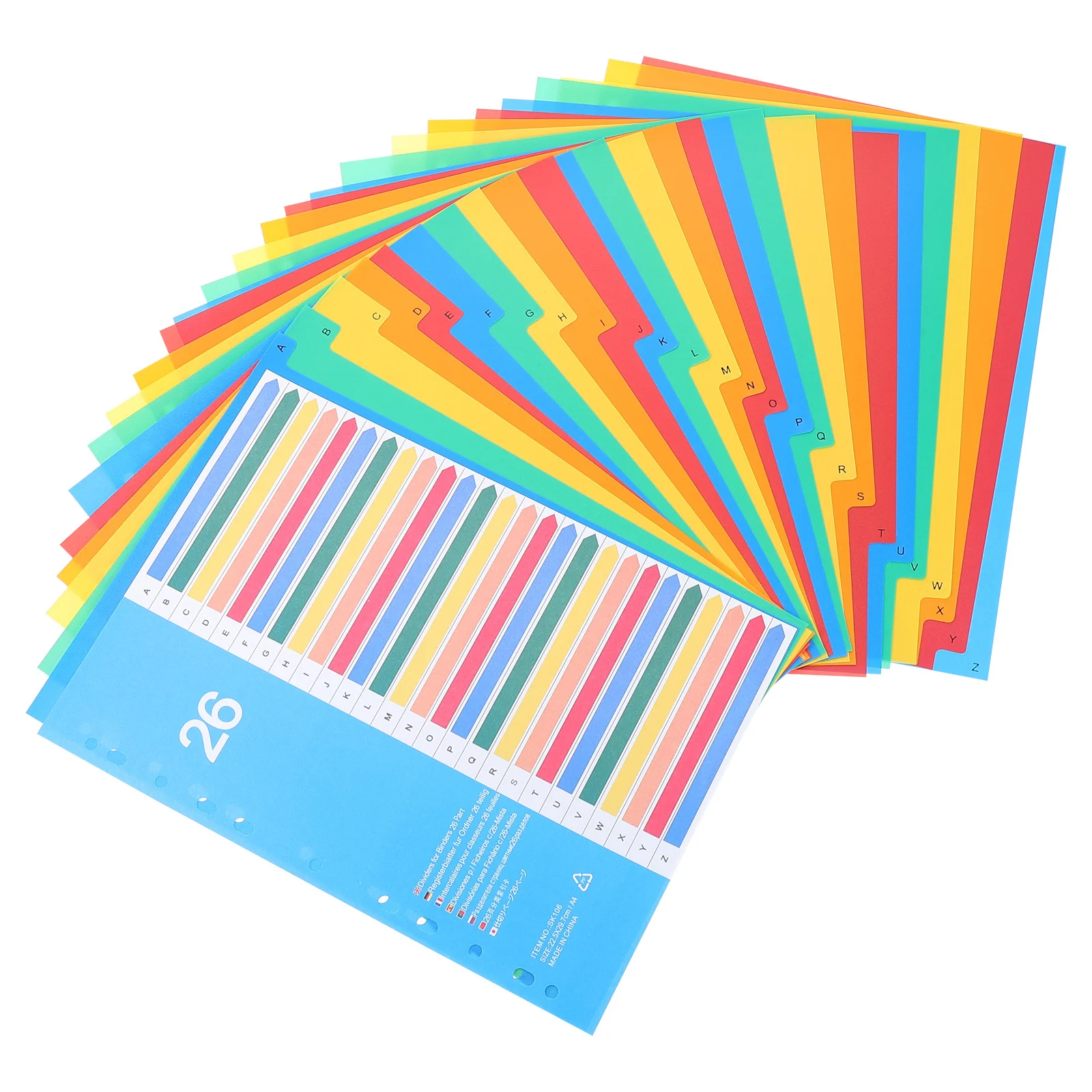 38pcs Loose-Leaf Tabs Dividers Indexes Classified Labels Plastic Folder Separator For Notebook Colored Index Pages File
