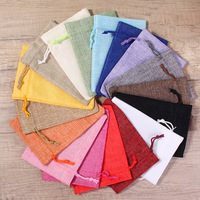 50Pcs 13x18 15x20 17x23 20x30 cm Colorful Jute Burlap Hessian Gift Drawstring Bags Jewelry Gift Packaging Bags Jute Gift Bags