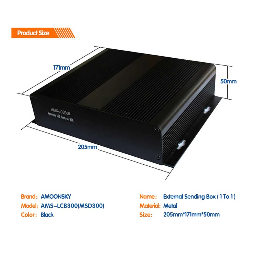 Full Color AMS-LCB300 Led External Sending Box Built-in Power Supply for Linsn TS802D Novastar MSD300 Colorlight S2 Send Card