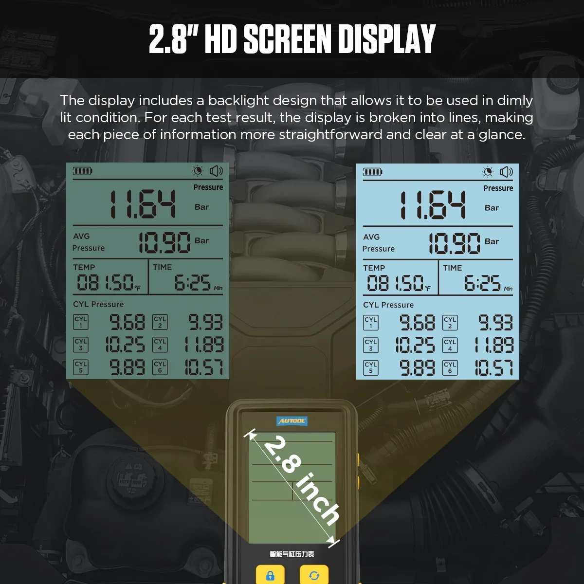 Autool Pt610 ذكي اسطوانة قياس الضغط محرك السيارة اسطوانة كشف الضغط أداة فحص عالية الدقة #2