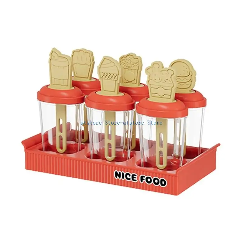 

H37D Plastic Popsicles Maker Easy to Use Ice Cream Molds Kitchen Hand-Making Supplies Easy Releasing Suitable for Parties