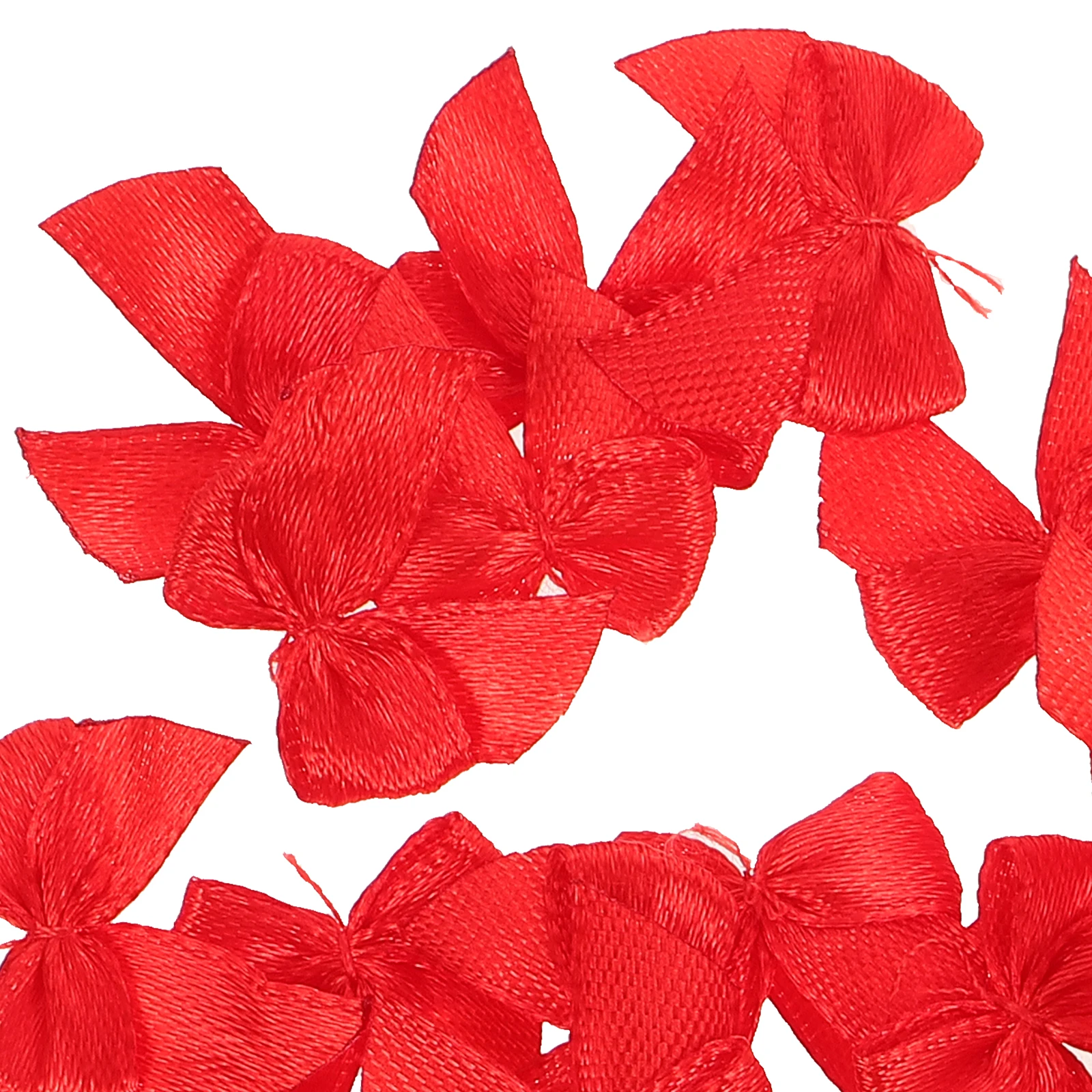 60 uds lazo de mariposa flores pequeñas lazos de cinta roja hechos a mano para niñas accesorios para el cabello cumpleaños Navidad Baby Shower regalo Decoración