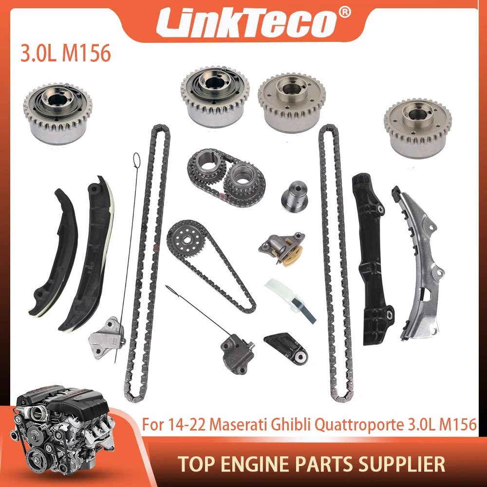 Timing Chain Guide Kit VVT Phasers Sprocket Gear For 3.0 L 14-22 Maserati Ghibli Quattroporte 3.0L M156 M156B/C/D 323513 299481