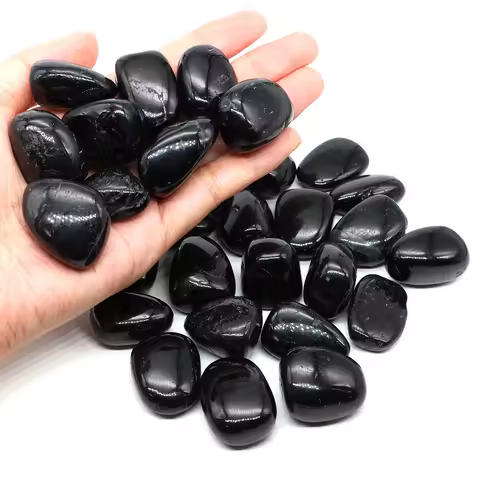 Natural Black Tourmaline Irregular Tumbled Stone Reiki Healing Crystal Energy Quartz Mineral Specimen Aquarium Home Garden Decor