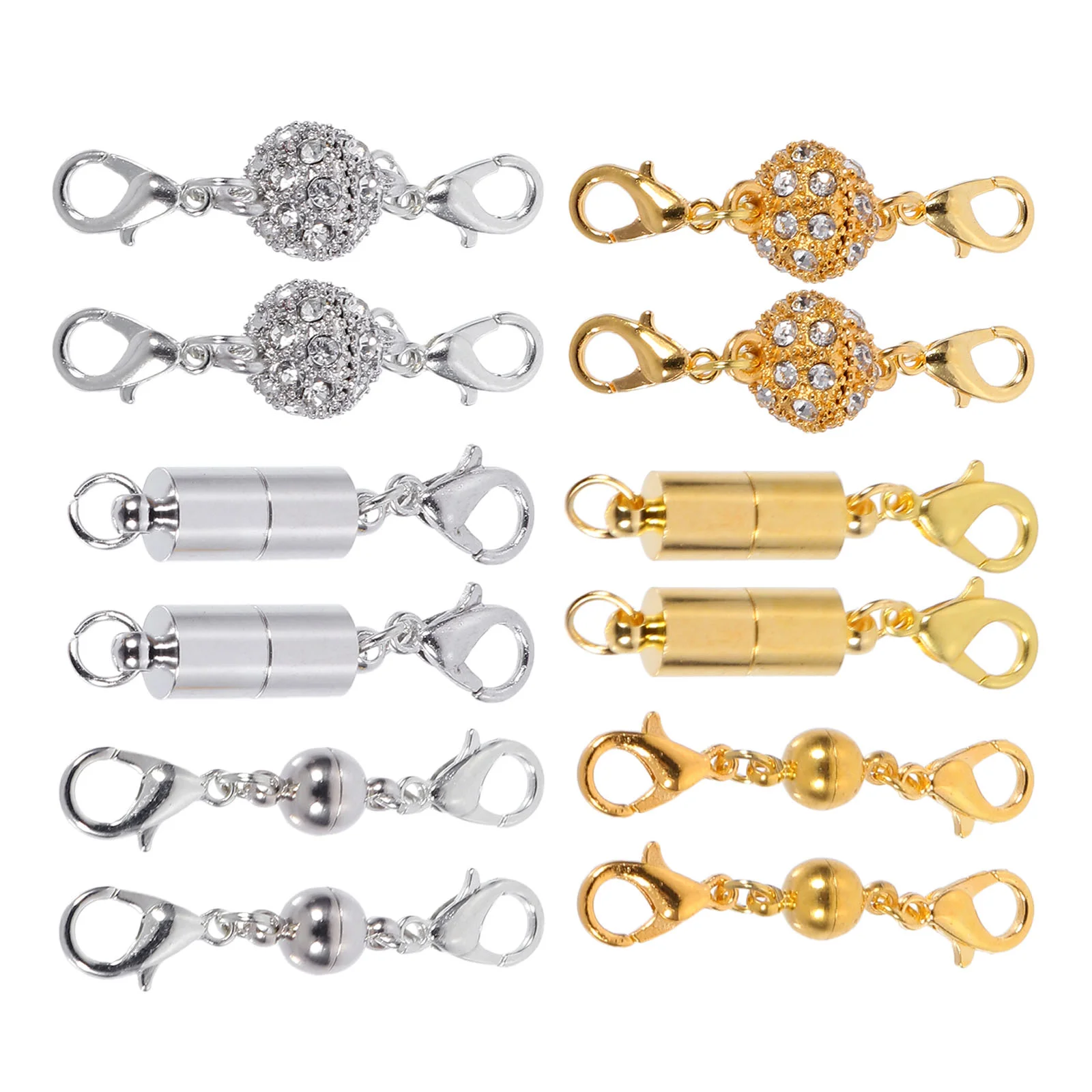 

16 Pcs Jewelry Magnetic Buckle Handmade Accessory Rhinestones DIY Necklace Connection Parts