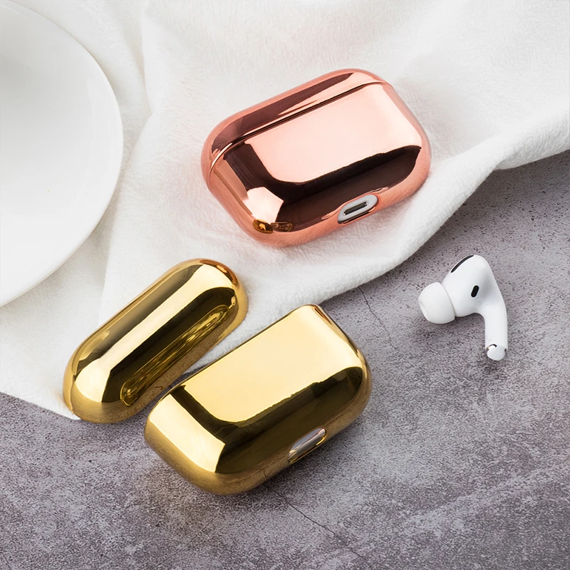 ل AirPods Pro 2 حافظة مطلية بالذهب حقيبة سماعة الاذن ل أبل AirPods Pro 2 1 3 حافظة تصفيح غطاء ل AirPods 3 Pro 2 Funds