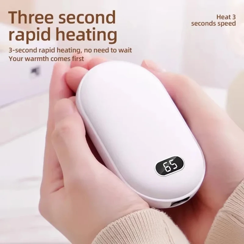 Vivo 10000mah mão mais quente power bank 2 em 1 dupla face aquecimento bateria de carregamento rápido display digital power bank para o inverno