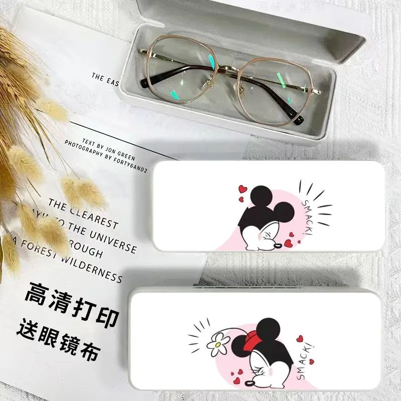 Disney Mickey Glasses Case Student Cartoon Cute Creative Simple Advanced Large Capacity Portable Storage Box Wholesale