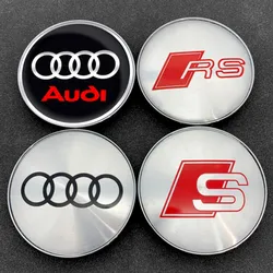 4pcs 56/60/63/65/68mm Wheel Hub Caps Sticker Car Emblem Badge Decoration for AUDI S RS A3 A4 B8 8P 8V A6 C7 A5 Q5 B7 B6 B9 Q7 A7