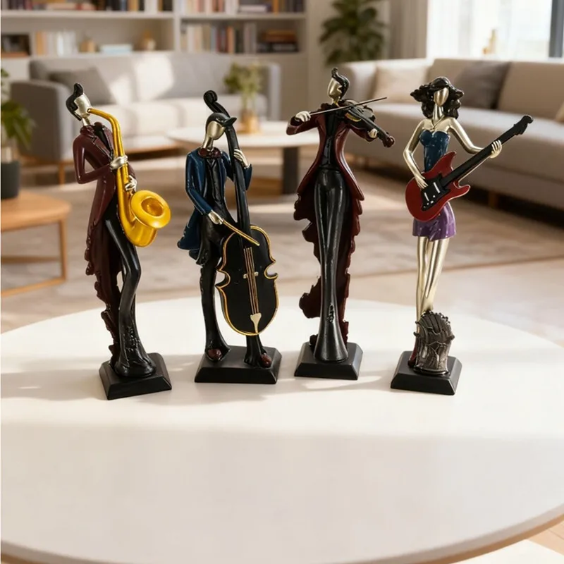Vintage Musical Instrument Resin Figure Ornaments Figurines Home Decoration Accessories For Living Room Ornaments For Home Decor