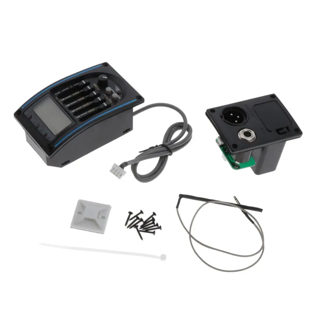 Acoustic Guitar Preamp Pickup Five Band Equalizer Tuner Piezo Complete Kit for Guitar Accessories view 2